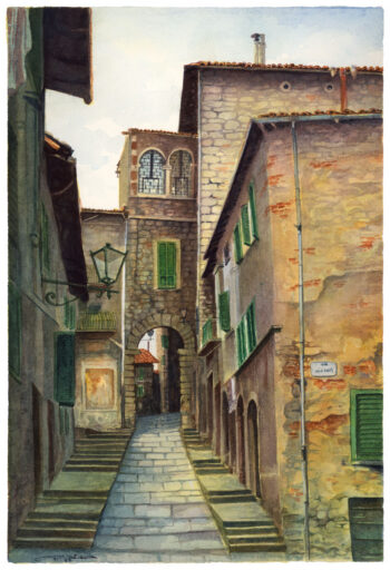 Borgo medievale - Acquerelli - Mamdoh Badran