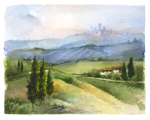 Campagna con San Gimignano