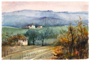 Campagna di San Gimignano - Acquerelli - Mamdoh Badran