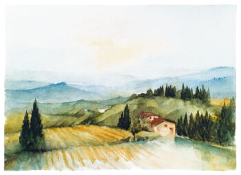 Campagna San Gimignano #2 - Acquerelli - Mamdoh Badran