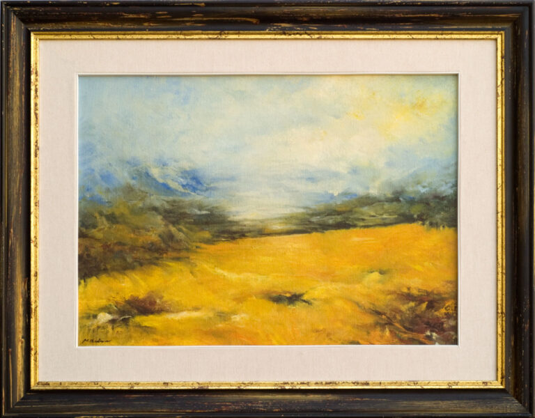 Collina Toscana: quadro a olio paesaggio toscano astratto di Mamdoh Badran