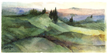 Colline toscane #2 - Acquerelli - Mamdoh Badran