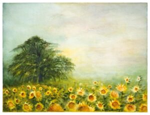 Quercia con girasoli