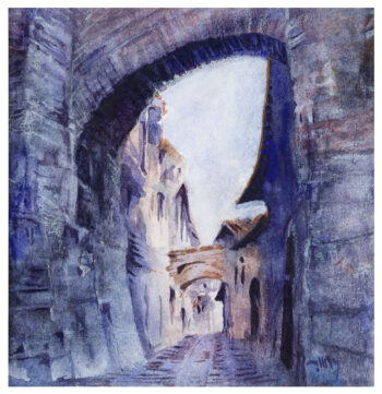 San Gimignano via degli Innocenti - Acquerelli - Mamdoh Badran