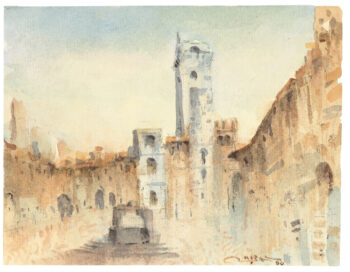 Torre Grossa San Gimignano - Acquerelli - Mamdoh Badran