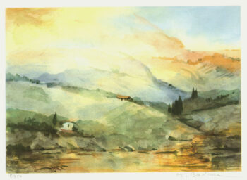 Tramonto in collina - Acquerelli - Mamdoh Badran