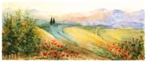 Valdorcia con papaveri