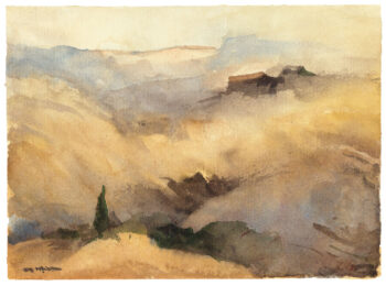 Valdorcia in the autumn - Watercolors - Mamdoh Badran