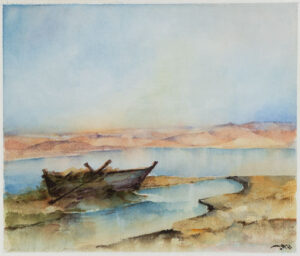 Boat on the shore of Qarun lake