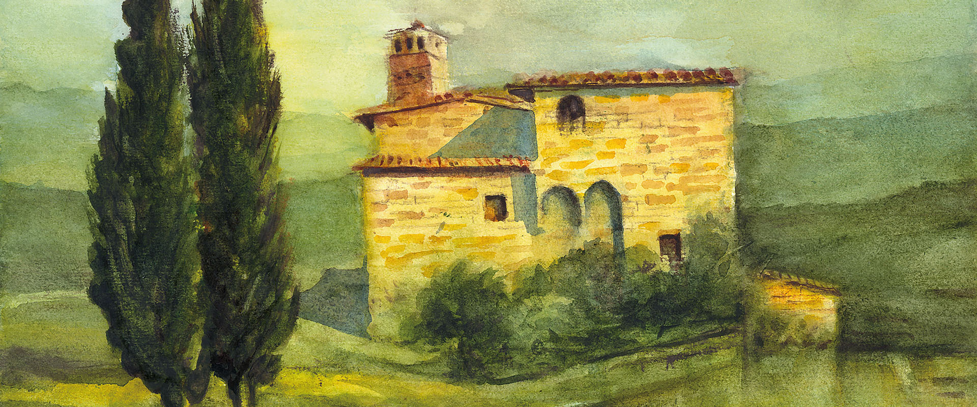 Acquerello Casolare Toscano
